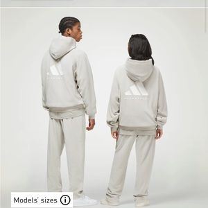 NWT cloud white adidas velour basketball hoodie sz L